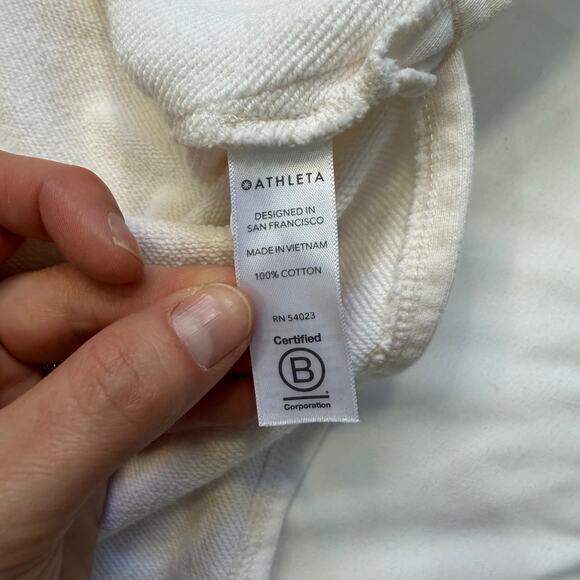 Athleta Yogi Pullover Hoodie XS Oversized High Low White Minimalist Comfy - Picture 8 of 13